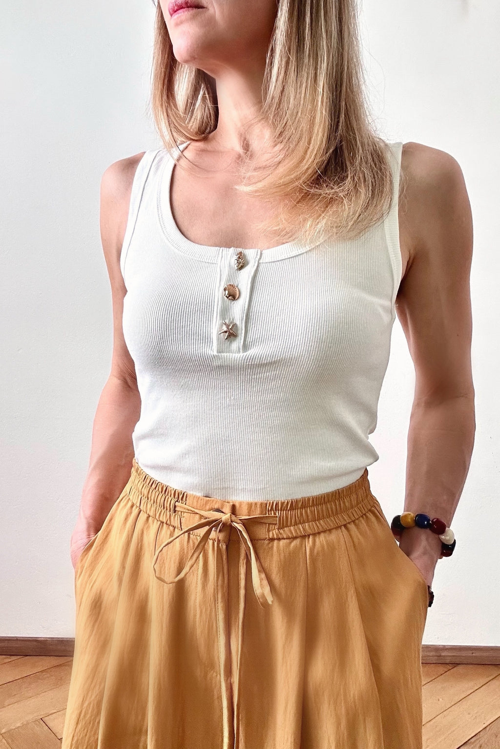 Top Sable blanc