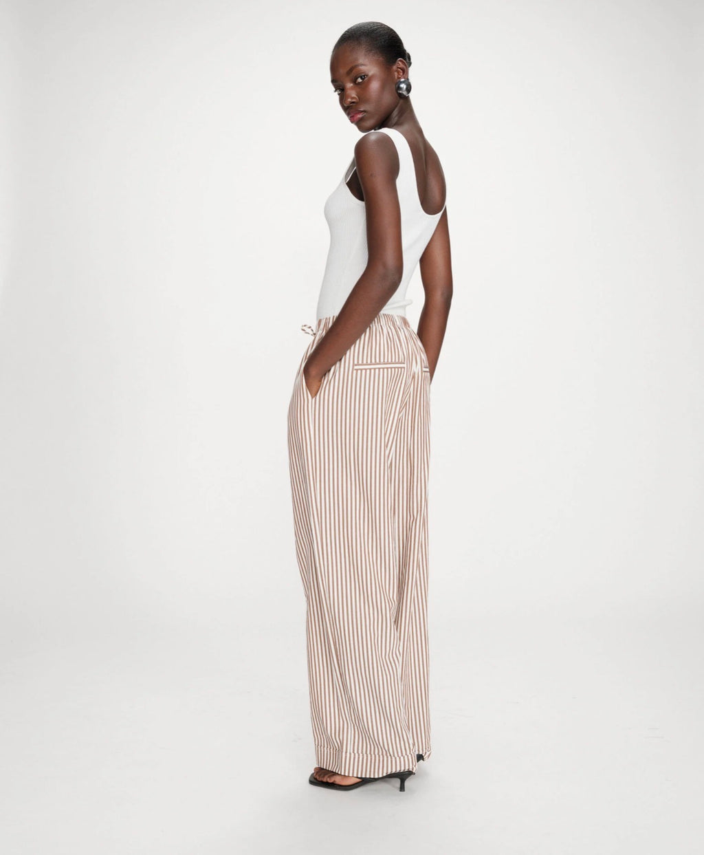 Pantalon Volute rayé choco