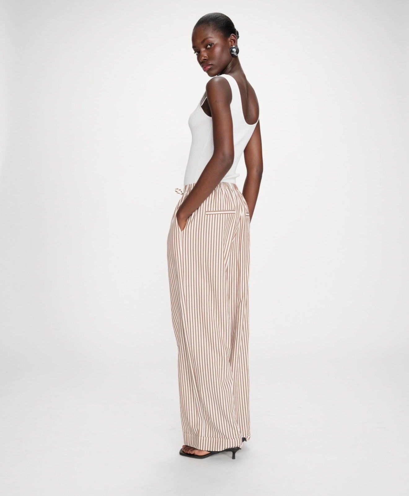 Pantalon Volute rayé choco