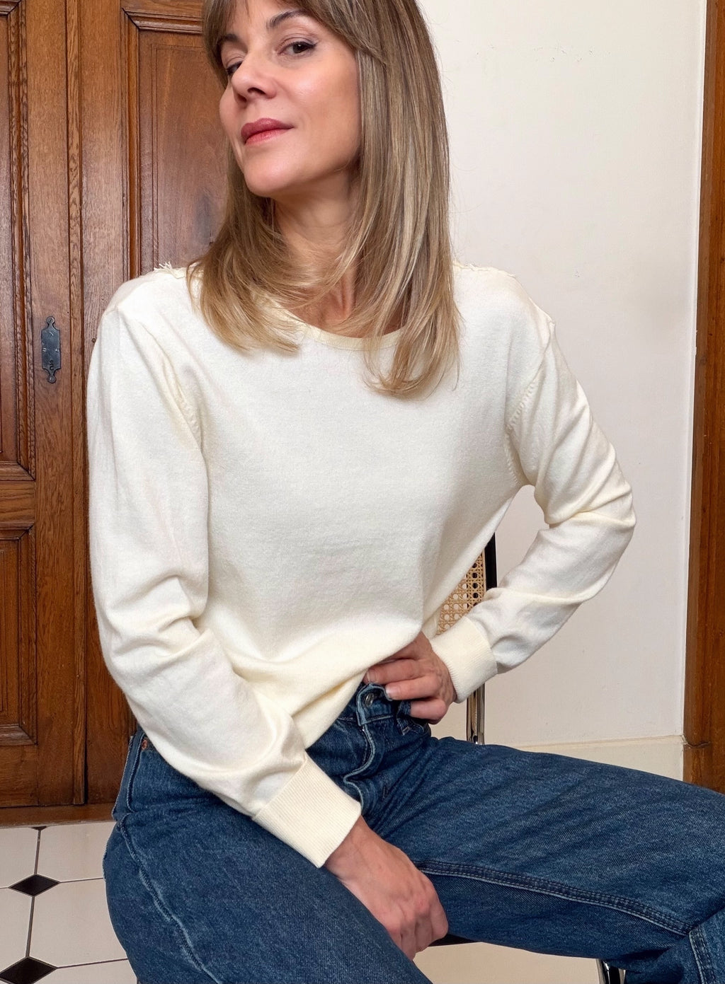 Pull Lenny écru
