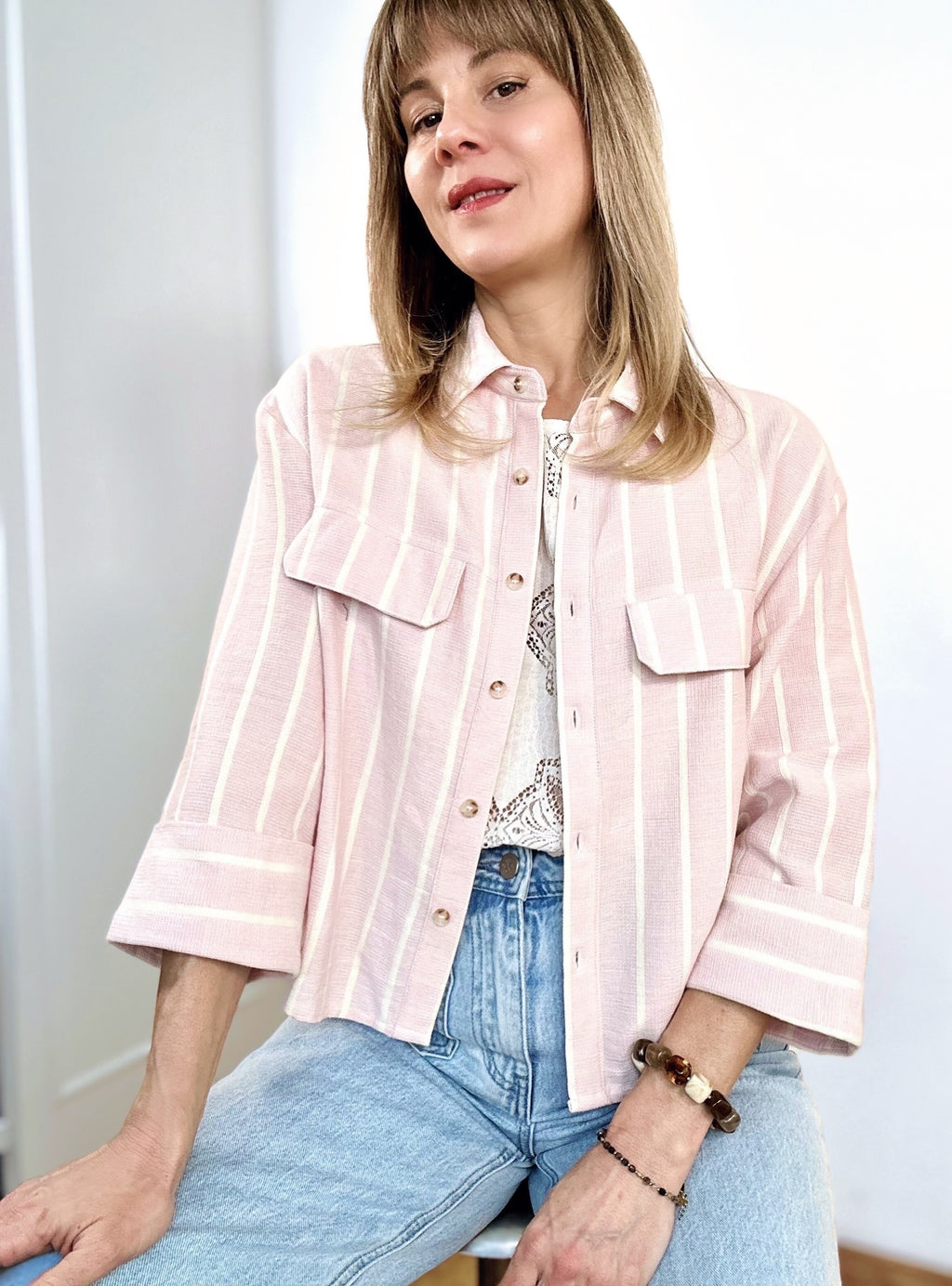 Chemise Nova rose poudre