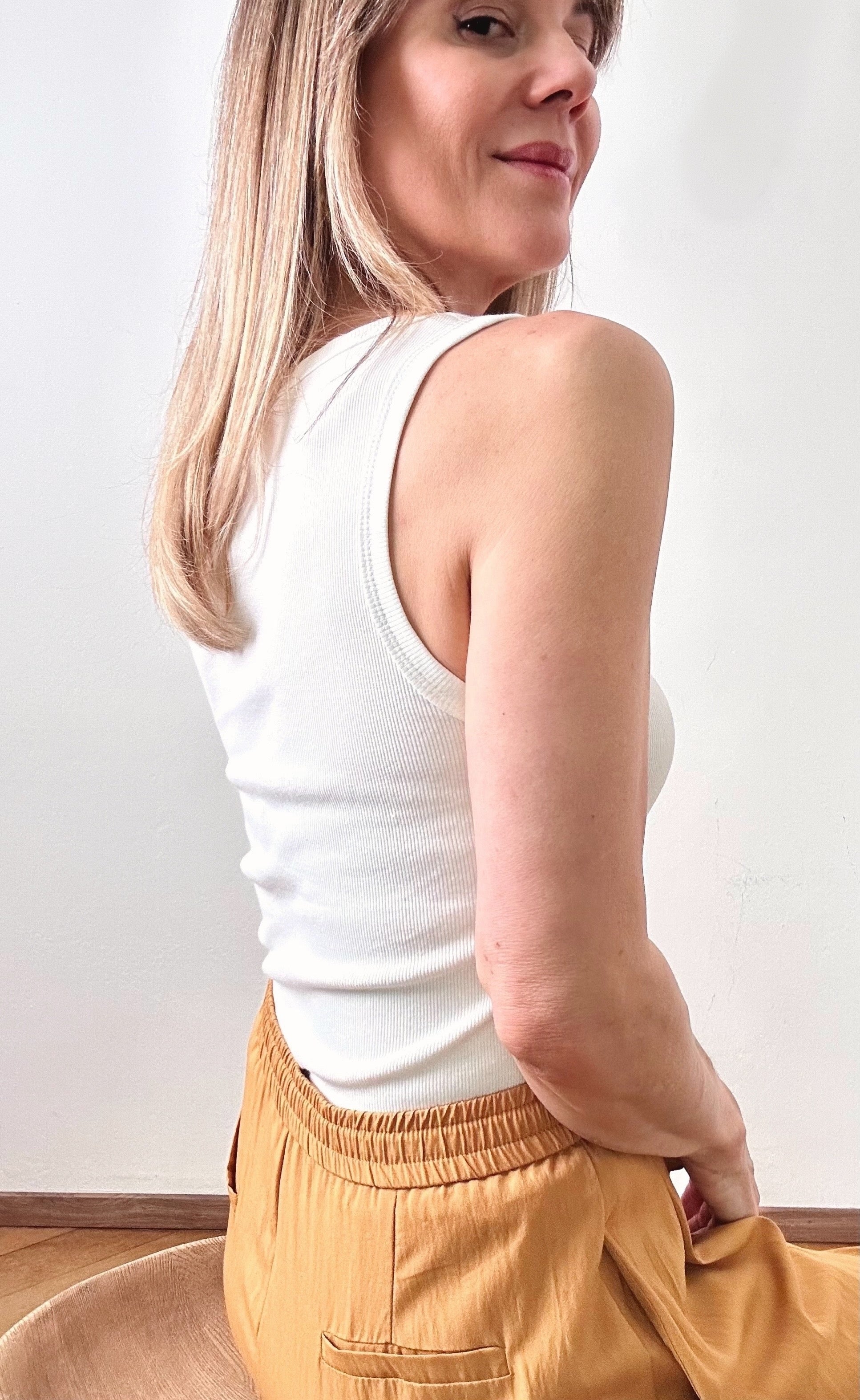 Top Sable blanc