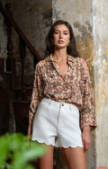 Short Fleur écru
