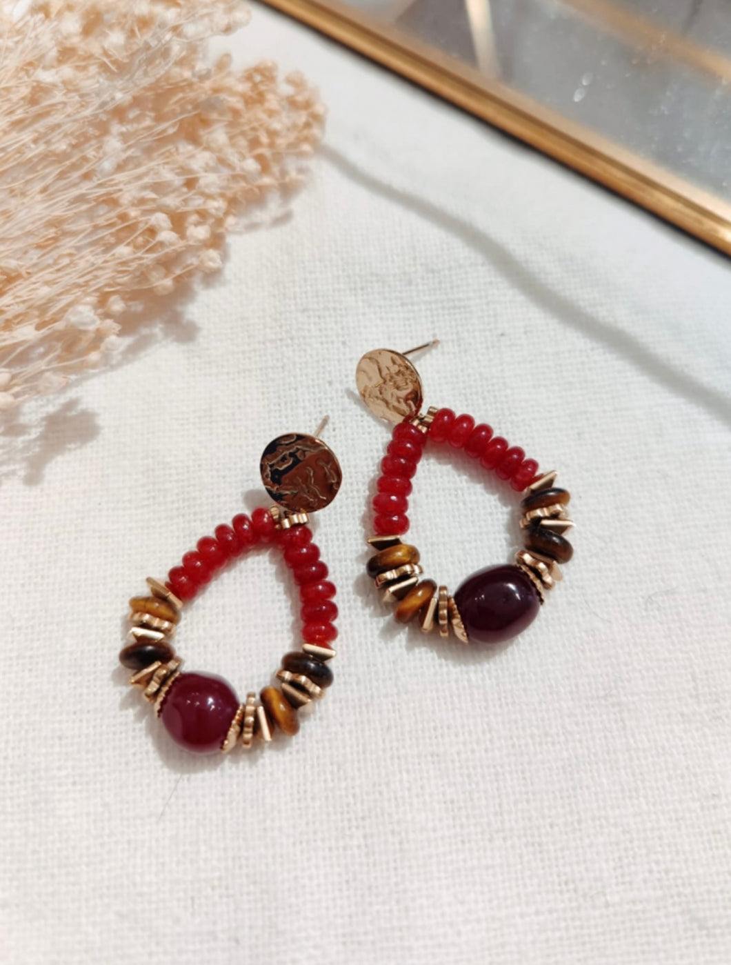 Boucles Melo bordeaux