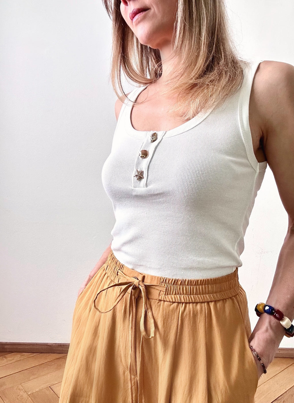 Top Sable blanc
