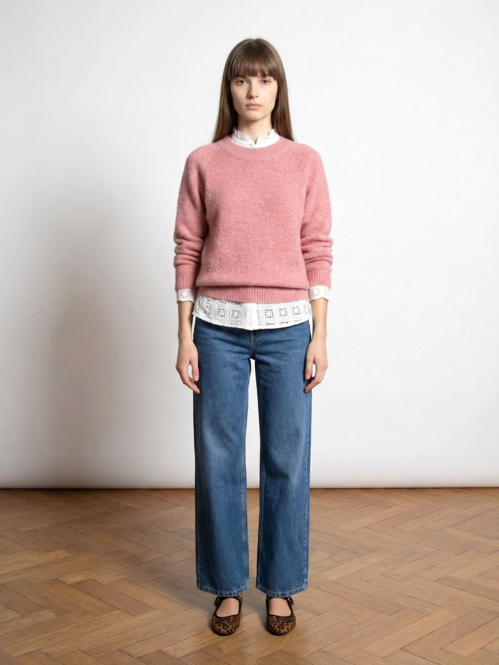 Pull Lino rose chiné