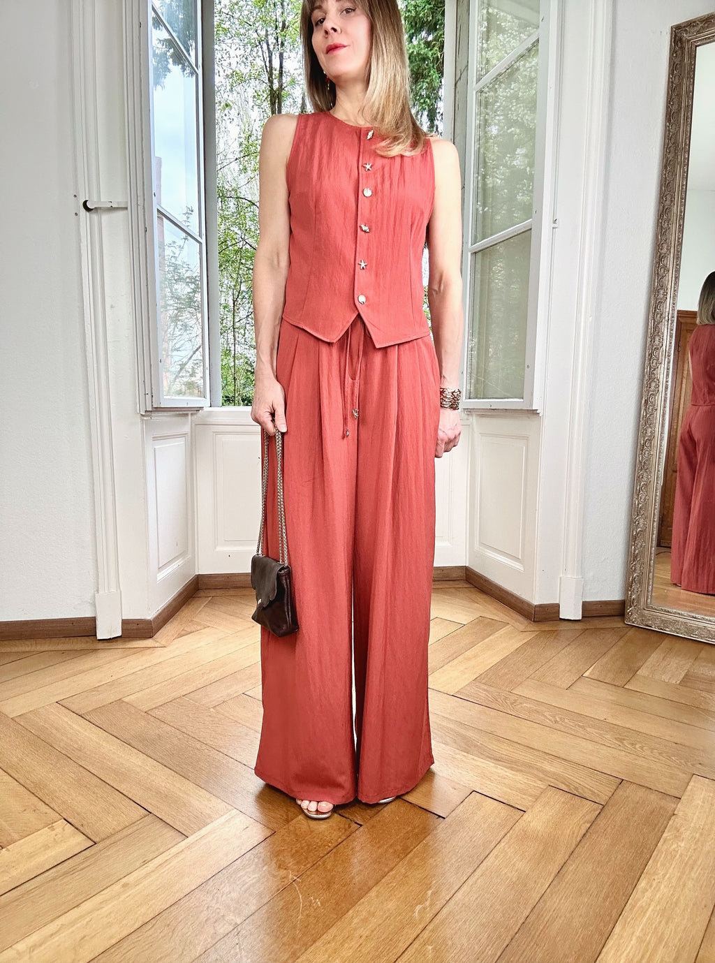 Pantalon Zahara terracota
