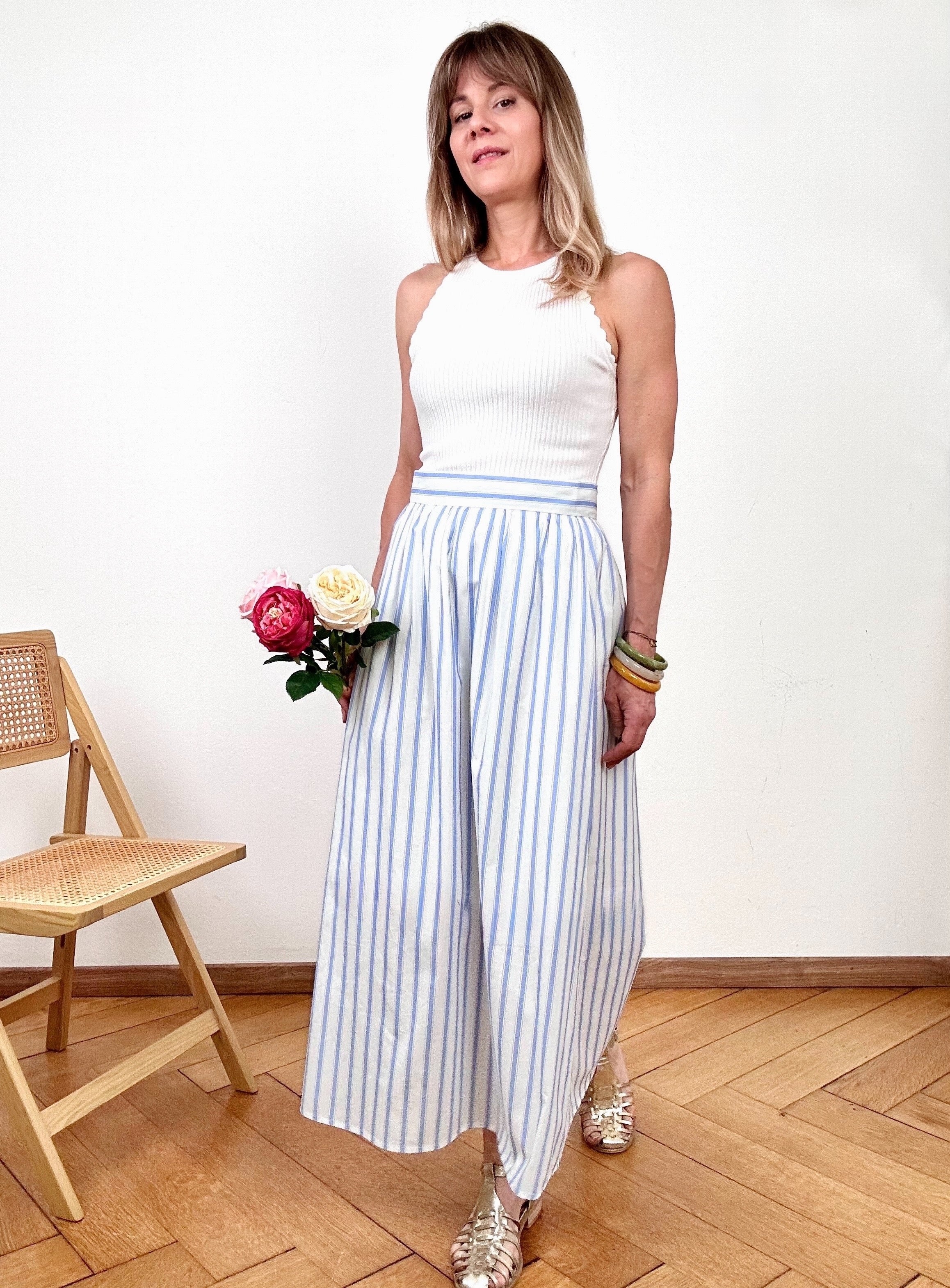 Jupe Maris rayures bleu ciel
