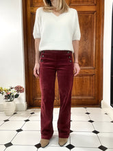 Charger l&#39;image dans la galerie, Pantalon Marin velours bordeaux
