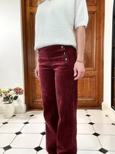 Charger l&#39;image dans la galerie, Pantalon Marin velours bordeaux
